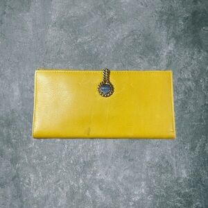Vintage The Bridge Firenze Yellow Leather Long Wallet Clutch Made in Italy